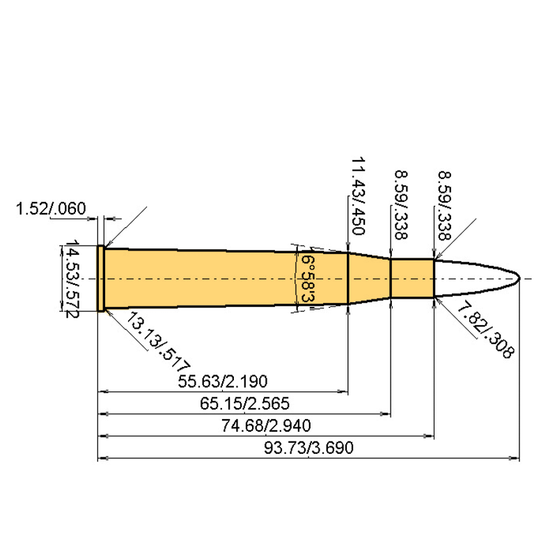 .30 Super Fl. H&H Catridge Dimensions