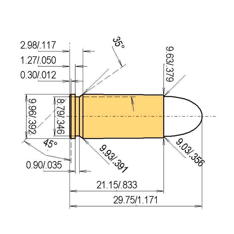 9 x 21 Catridge Dimensions