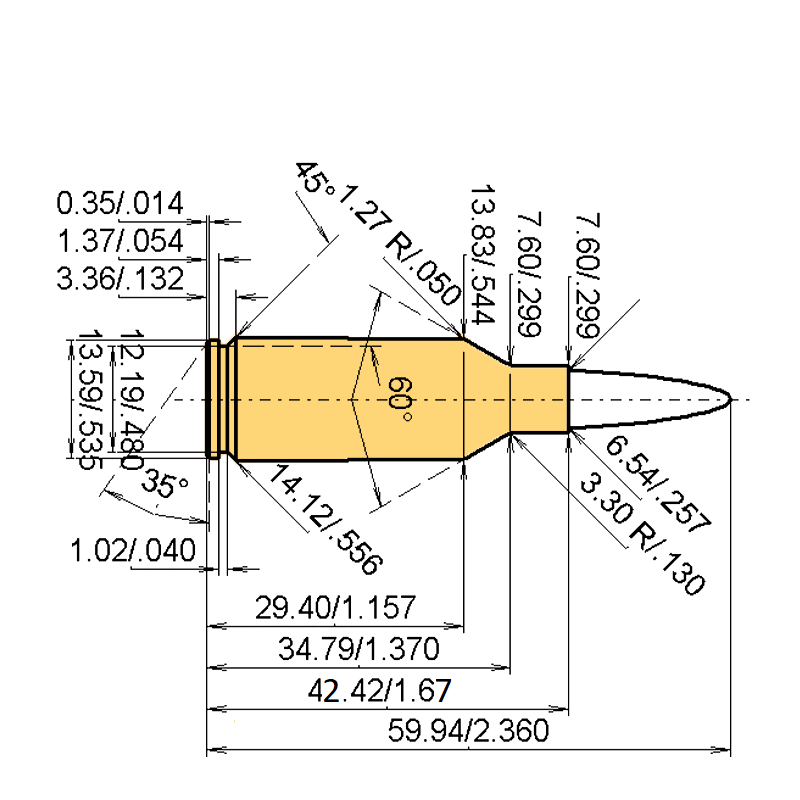 25wssm Catridge Dimensions