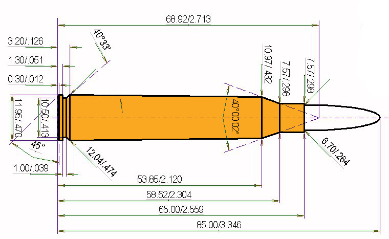 6.5 x 65 Catridge Dimensions