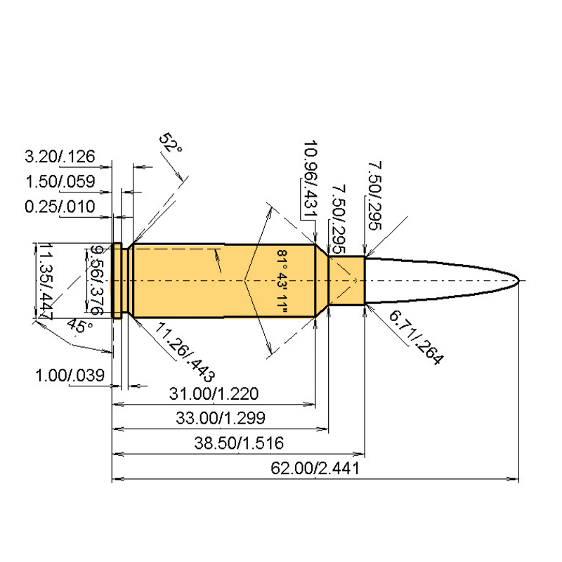 .260 PICRA Catridge Dimensions