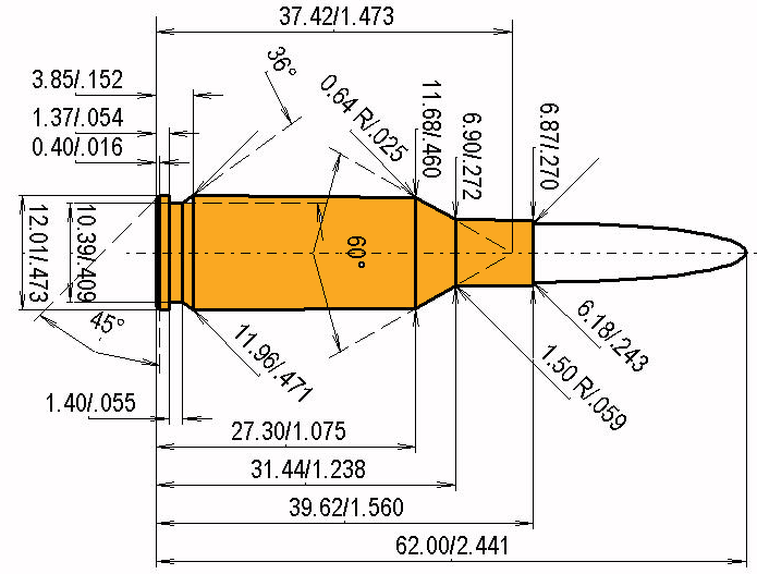 6 mm B.R. Norma Catridge Dimensions