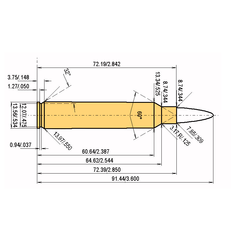 .300 Rem. Ultra Mag Catridge Dimensions