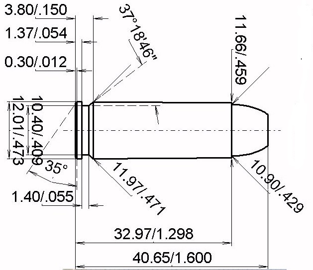 44 automagnum cartridge dimensions Catridge Dimensions