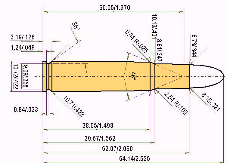 .32 Rem. Catridge Dimensions