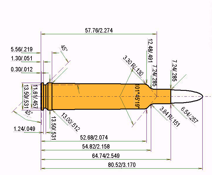 .257 Weath. Mag. Catridge Dimensions