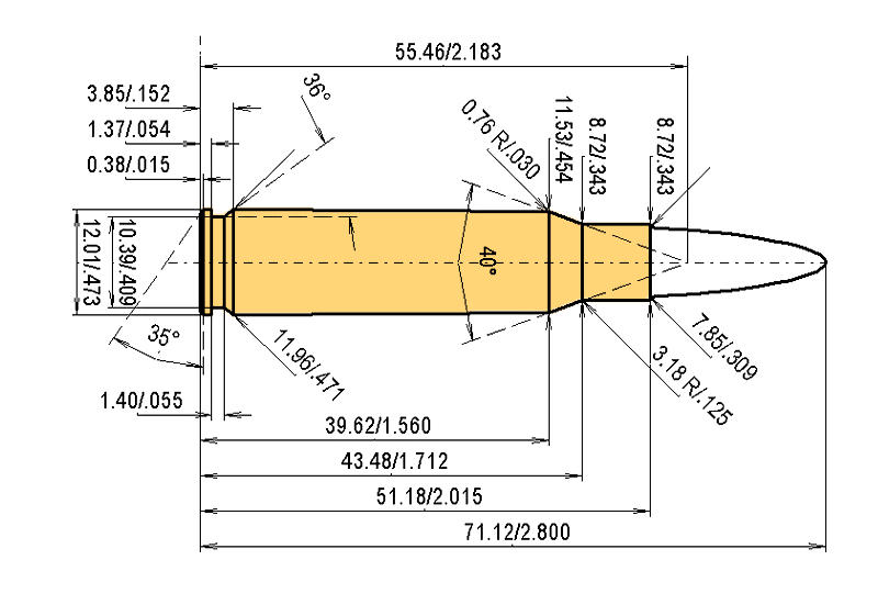 308win Catridge Dimensions