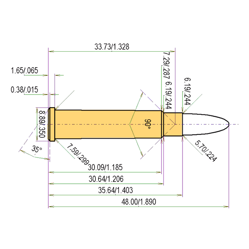 .22 Picra Catridge Dimensions