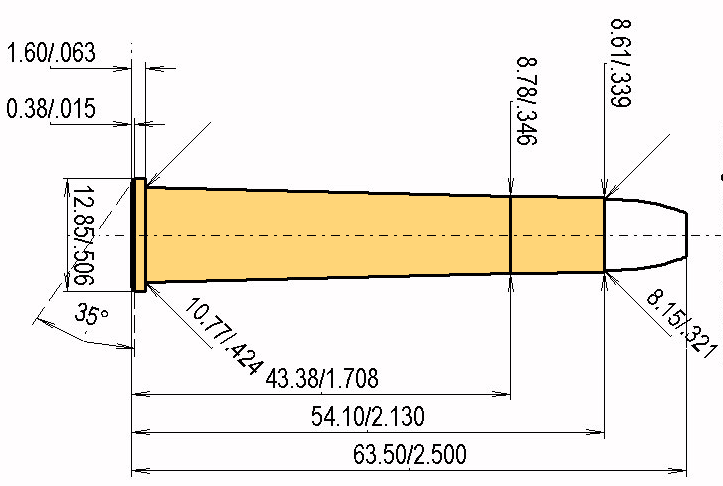 .32-40 Win. Catridge Dimensions