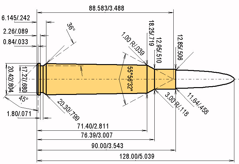 .460 Steyr Catridge Dimensions