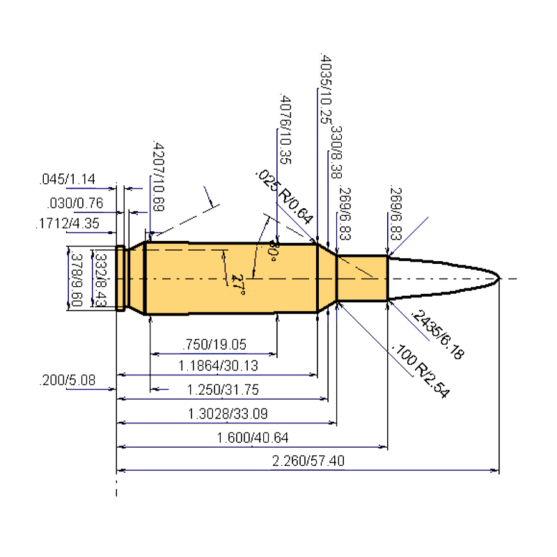 .24 Nosler Catridge Dimensions