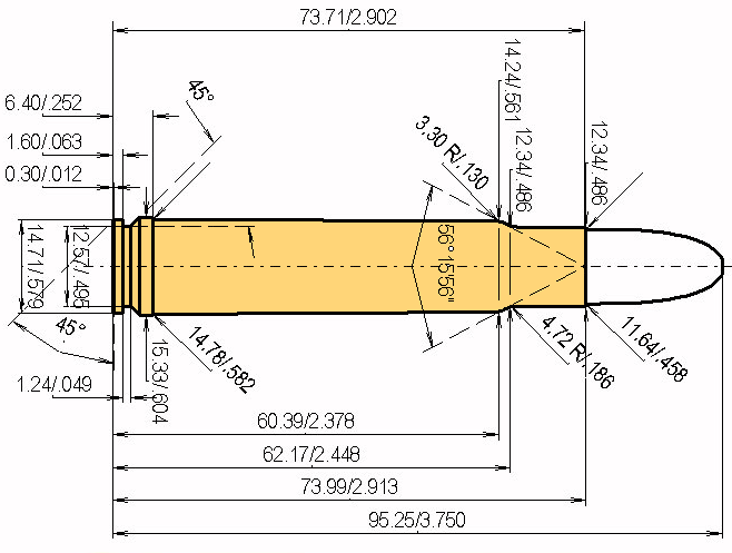 .460 Weath. Mag. Catridge Dimensions