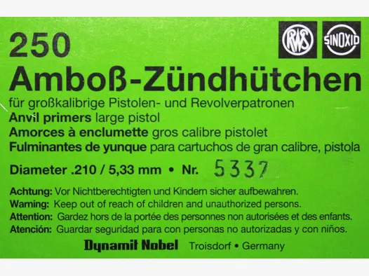 RWS 5337 Large Pistol (LP) Primers