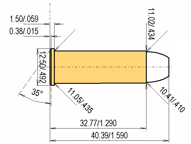 .416 Rem. Mag. Catridge Dimensions