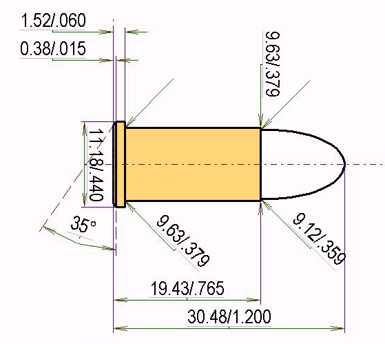 .38 Short Colt Catridge Dimensions