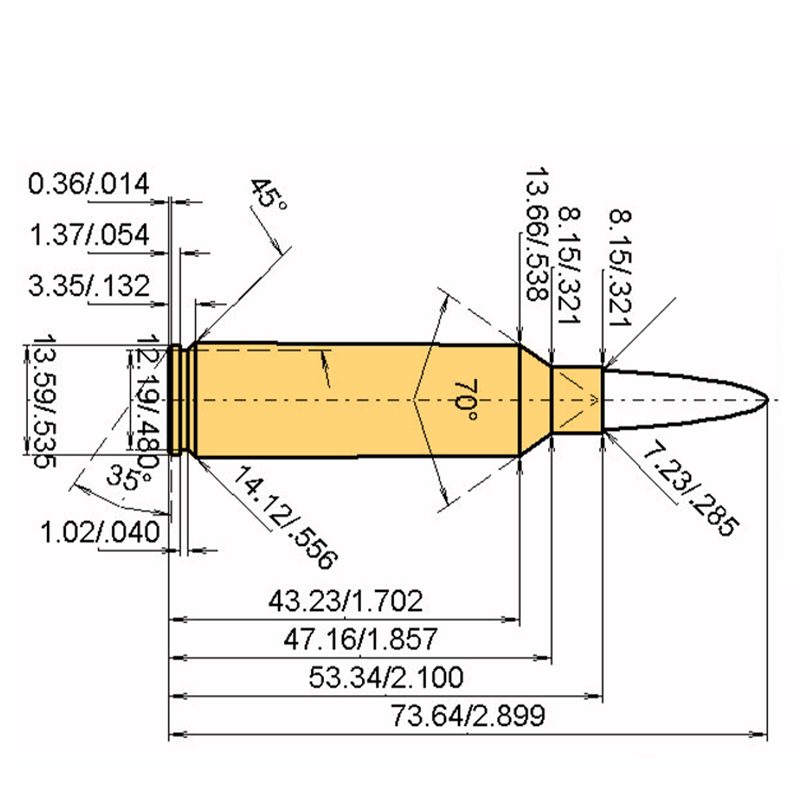 7 mm WSM Catridge Dimensions