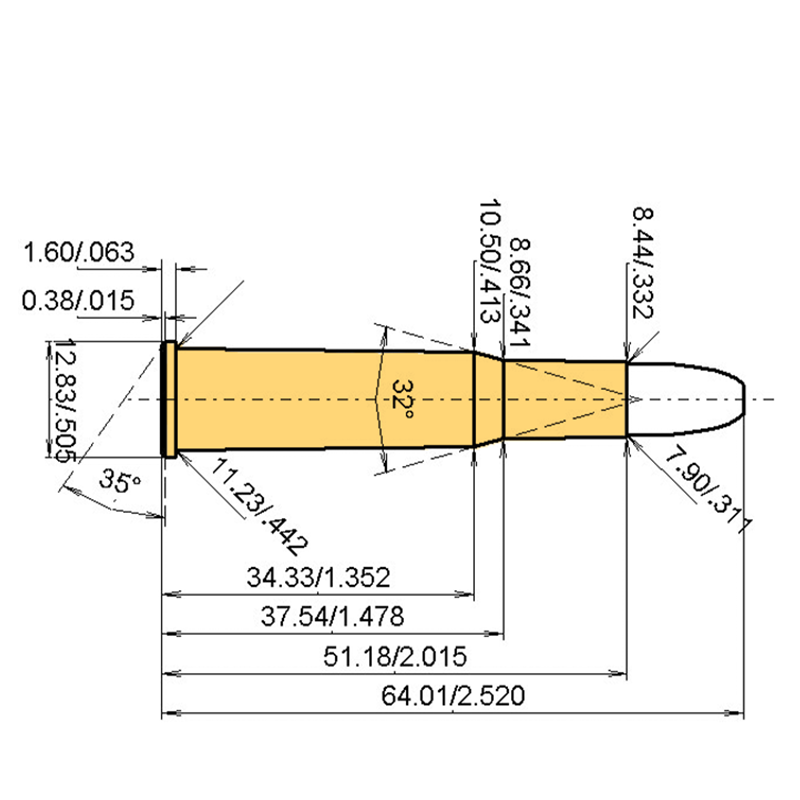 .303 Savage Catridge Dimensions